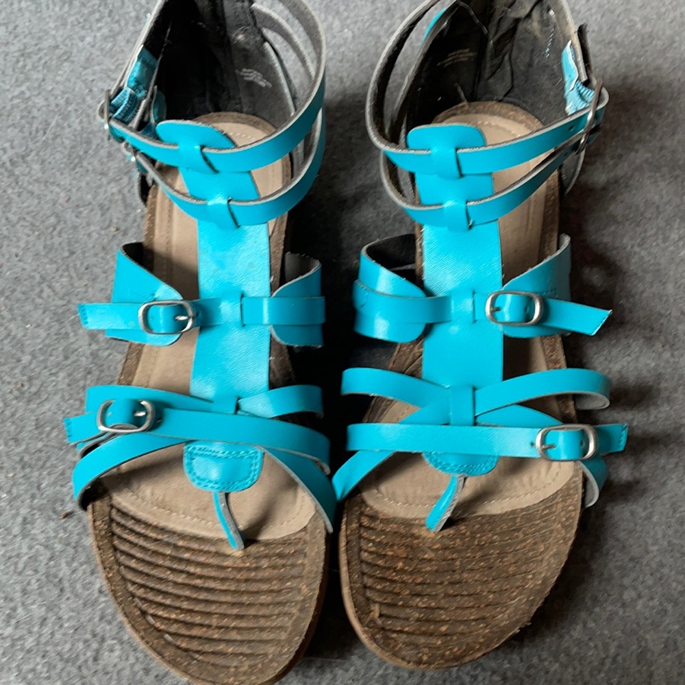 Ruff hewn turquoise sandals